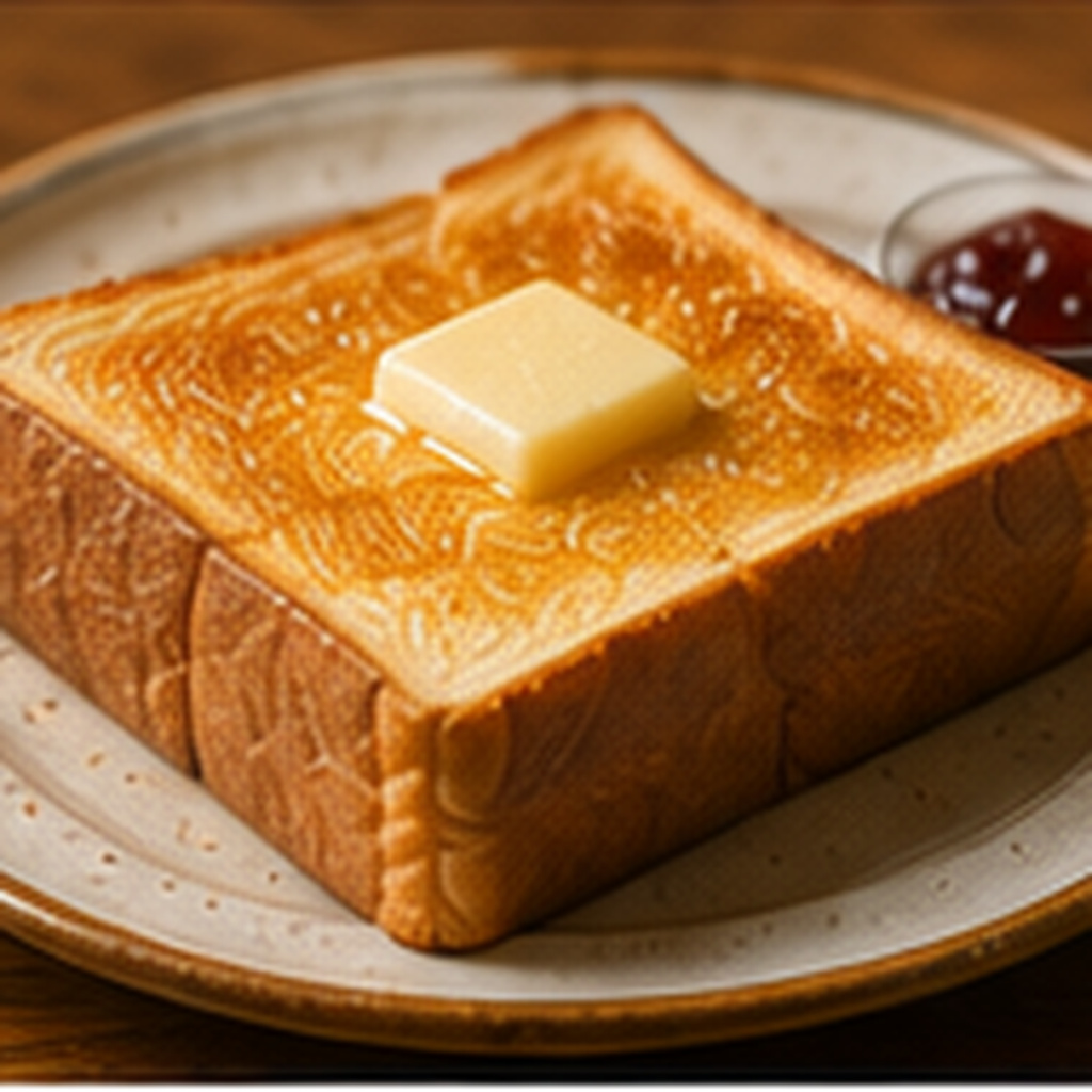 こんがり焼いた厚切りバタートースト